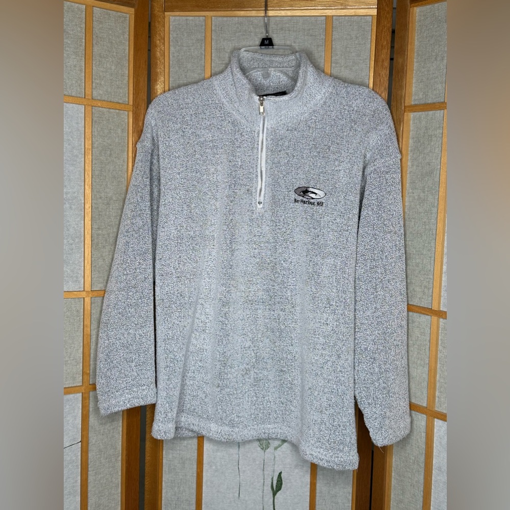 Our Quarter-Zip Pullover in cloud gray, size M no flaws.